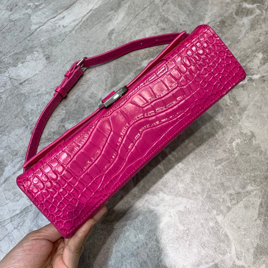 Balen Hourglass Handbag In Dark Pink, For Women, Bags 9.8in/25cm
