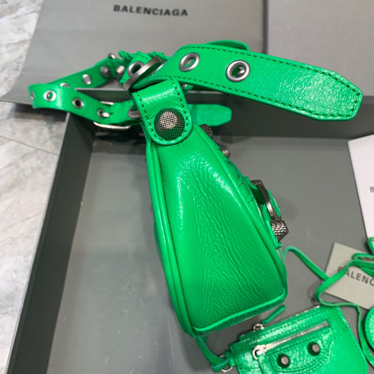 Balen Le Cagole XS Shoulder Bag In Green, For Women, Bags 10.2in/26cm 6713091VG9Y3809