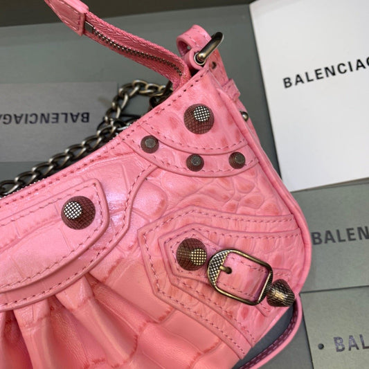 Balen Le Cagole Mini Bag With Chain In Pink, For Women, Bags 8.2in/21cm
