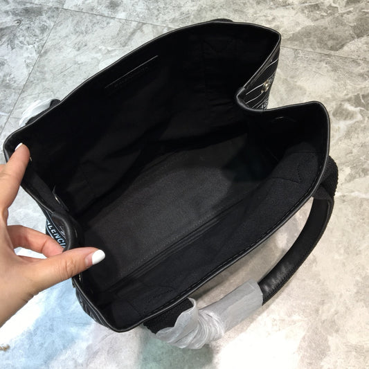 Balen Navy Small Cabas Tote Bag In Black, For Women, Bags 18.5in/47cm