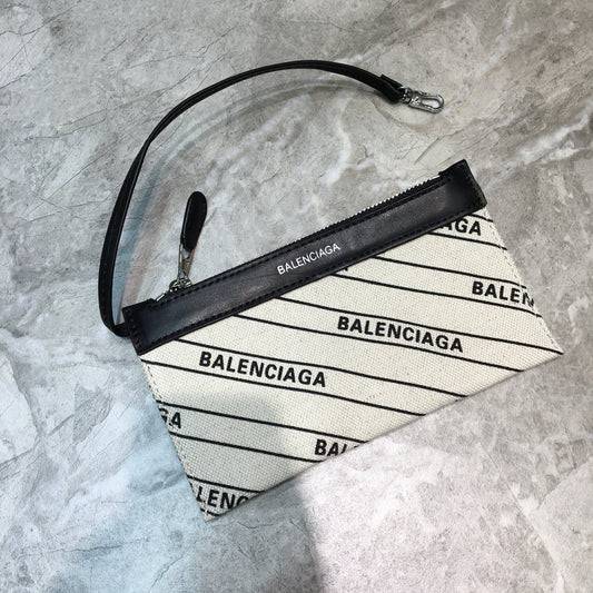 Balen Navy Small Cabas Tote Bag In White, For Women, Bags 18.5in/47cm