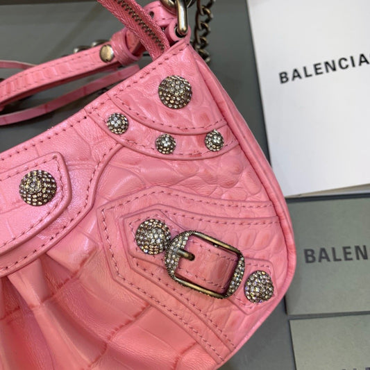 Balen Le Cagole Mini Bag With Chain In Pink, For Women, Bags 8.2in/21cm 69581423EBY5812