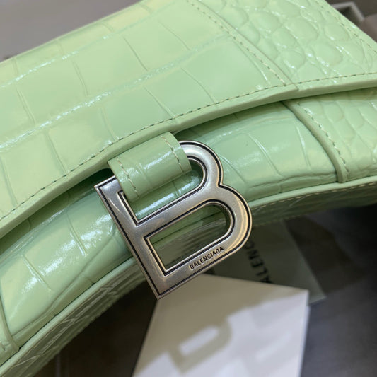 Balen Hourglass XS Handbag In Light Green, For Women, Bags 7.4in/19cm