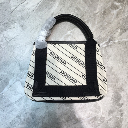 Balen Navy XS Tote Bag In White, For Women, Bags 12.6in/32cm