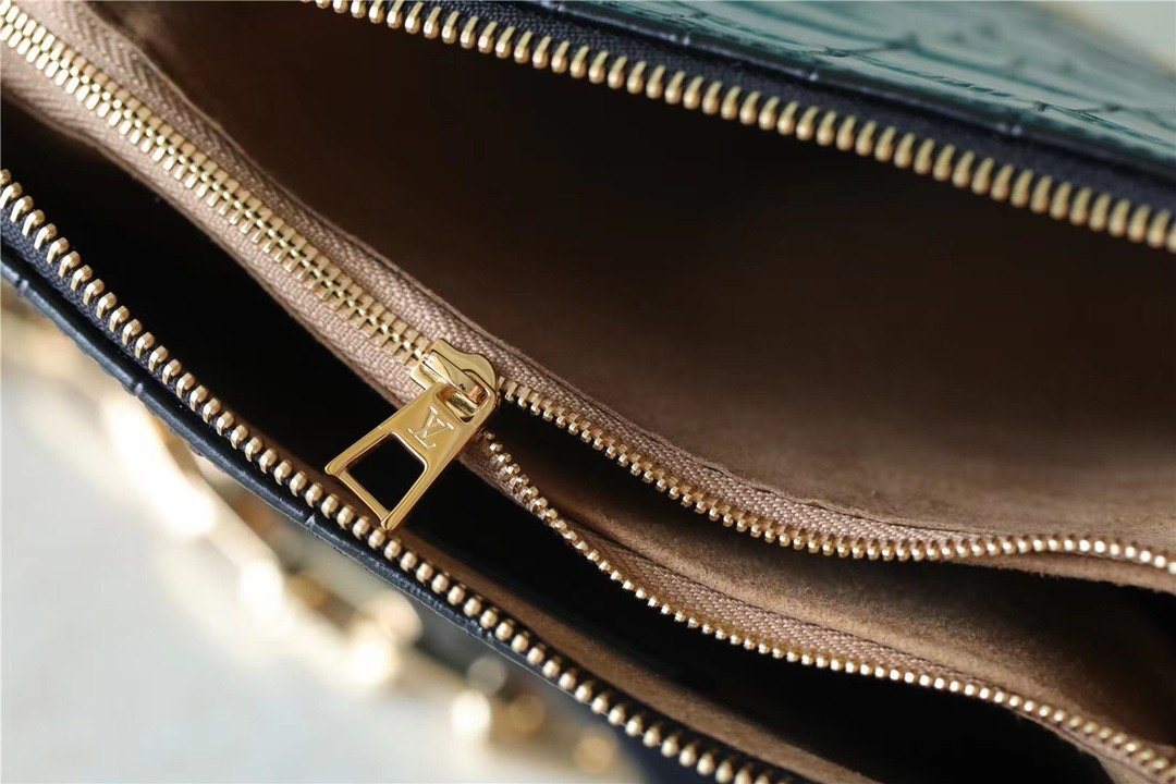 LV Coussin PM High Shiny Alligator Black For Women, Shoulder And Crossbody Bags 10.2n/26cm LV