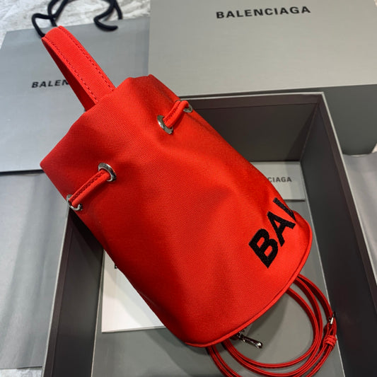 Balen Le Cagole Medium Bucket Bag In Red, For Women, Bags 11.8in/30cm