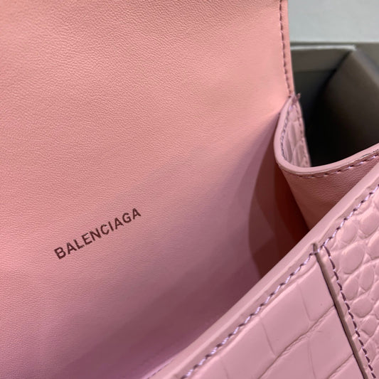 Balen Hourglass XS Handbag In Pink, For Women, Bags 7.4in/19cm