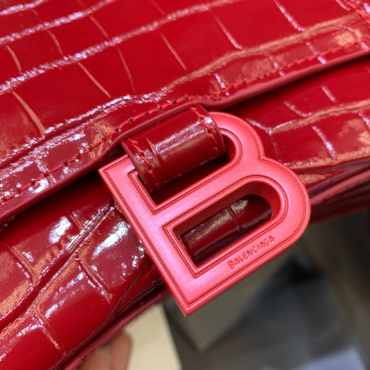 Balen Hourglass XS Handbag In Red, For Women, Bags 7.4in/19cm