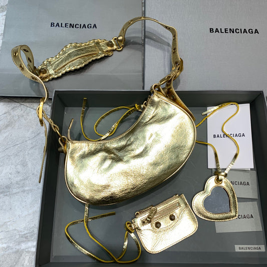 Balen Le Cagole XS Shoulder Bag In Gold, For Women, Bags 10.2in/26cm 6713090GT3M8005