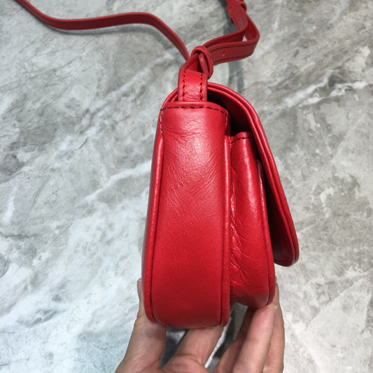 Balen Leader Soft Round Cross Bag In Red, For Women, Bags 6.3in/16cm