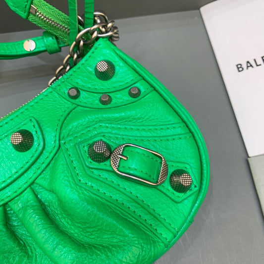 Balen Le Cagole Mini Bag With Chain In Green, For Women, Bags 8.2in/21cm