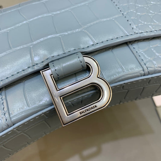 Balen Hourglass Wallet On Chain in Blue, For Women, Bags 7.6in/19cm