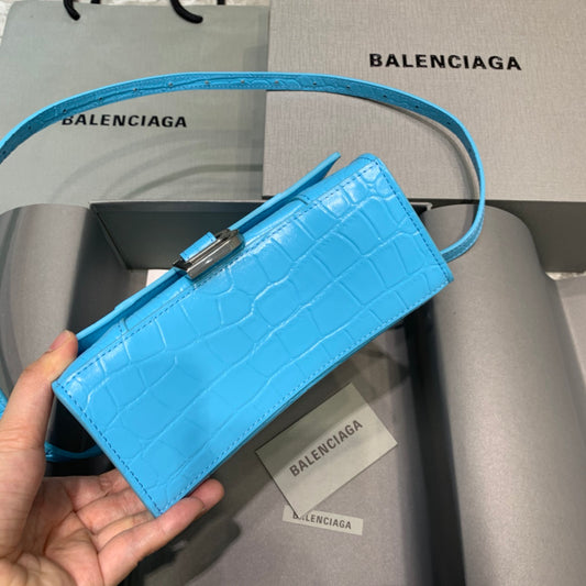 Balen Hourglass XS Handbag In Blue, For Women, Bags 7.4in/19cm 5928331LR6Y4624