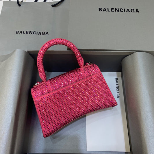 Balen Hourglass XS Handbag In Pink, For Women, Bags 7.4in/19cm