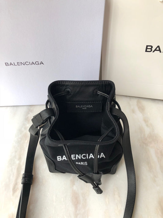 Balen Navy Cabas Linen Crossbody Bag In Black, For Women, Bags 9.8in/25cm