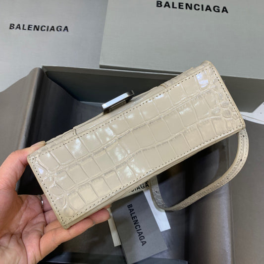 Balen Hourglass XS Handbag In Beige, For Women, Bags 7.4in/19cm