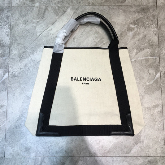 Balen Navy Medium Cabas Tote Bag In Black, For Women, Bags 14.1in/36cm 5812922HH3N9260