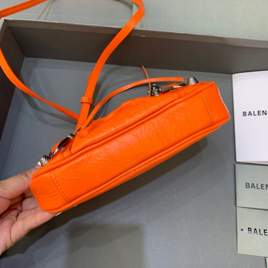 Balen Le Cagole Mini Bag With Chain In Orange, For Women, Bags 8.2in/21cm