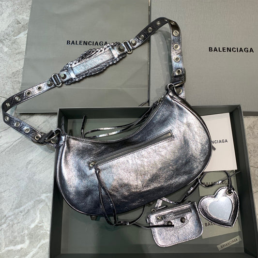 Balen Le Cagole XS Shoulder Bag In Sliver, For Women, Bags 13in/33cm