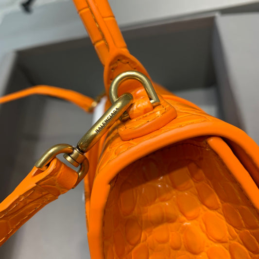 Balen Hourglass XS Handbag In Orange, For Women, Bags 7.4in/19cm