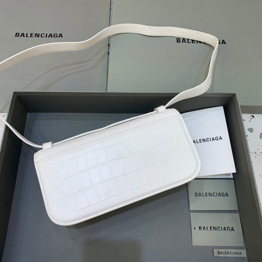 Balen Gossip Small Shoulder Bag White, For Women, Bags 9.1in/23cm