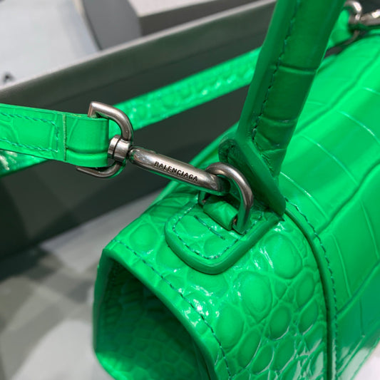 Balen Hourglass XS Handbag In Bright Green, For Women, Bags 7.4in/19cm