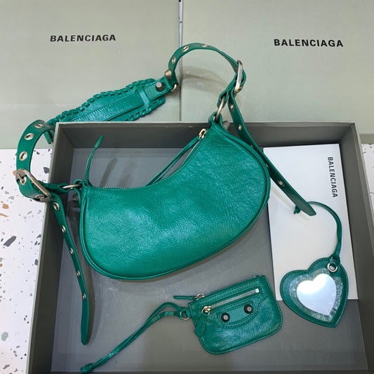 Balen Le Cagole XS Shoulder Bag In Green, For Women, Bags 10.2in/26cm