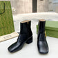 GUCCI BLONDIE WOMEN'S ANKLE BOOT LEATHER BLACK 700016C9D001000