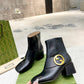 GUCCI BLONDIE WOMEN'S ANKLE BOOT LEATHER BLACK 700016C9D001000