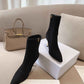 DIOR WOMEN D FAME HEELED ANKLE BOOT SUEDE CALFSKIN BLACK