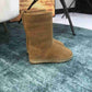 DIOR CALFSKIN SUEDE SHEARLING GRANVILLE ESPADRILLE BOOTS NATURAL