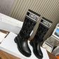DIOR D MAJOR BOOT CALFSKIN AND CANNAGE TWEED BLACK AND WHITE KCI981CWY S17X