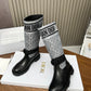 DIOR D MAJOR BOOT CALFSKIN BLACK AND GREY