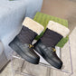 GUCCI HORSEBIT CHEVRON QUILTED BOOTS BLACK