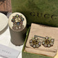 GG Crystal Colorful Rhinestone Inlaid Flower Series Earring Ring EHC20