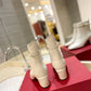 VALENTINO GARAVANI TAN GO ANKLE BOOT IN CALFSKIN LEATHER WHITE
