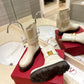VALENTINO GARAVANI ONE STUD BEATLE BOOT IN CALFSKIN LIGHT IVORY 2W2S0FY1KUM I16