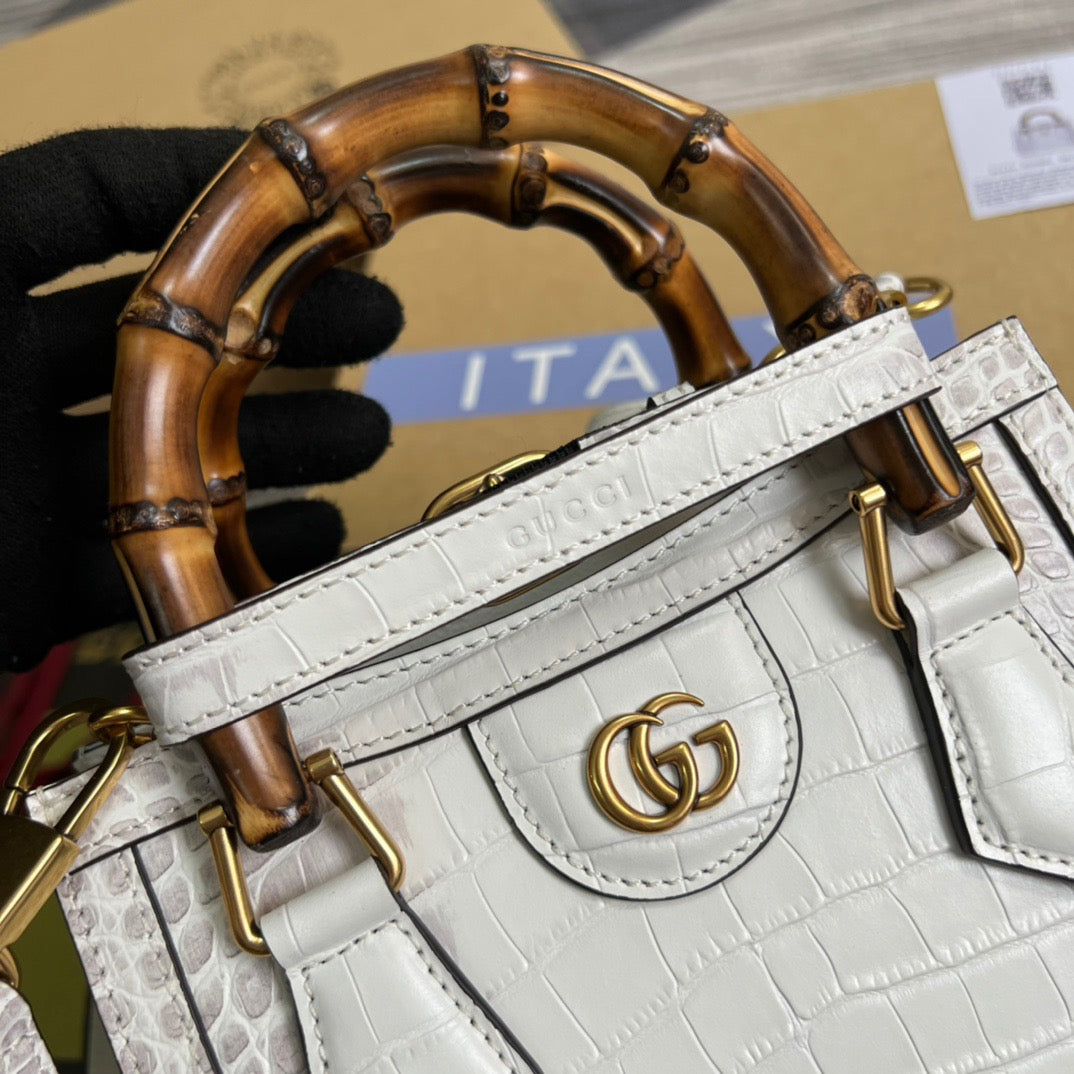 gg Diana Mini Tote Bag White For Women, Women’s Bags 7.9in/20cm gg