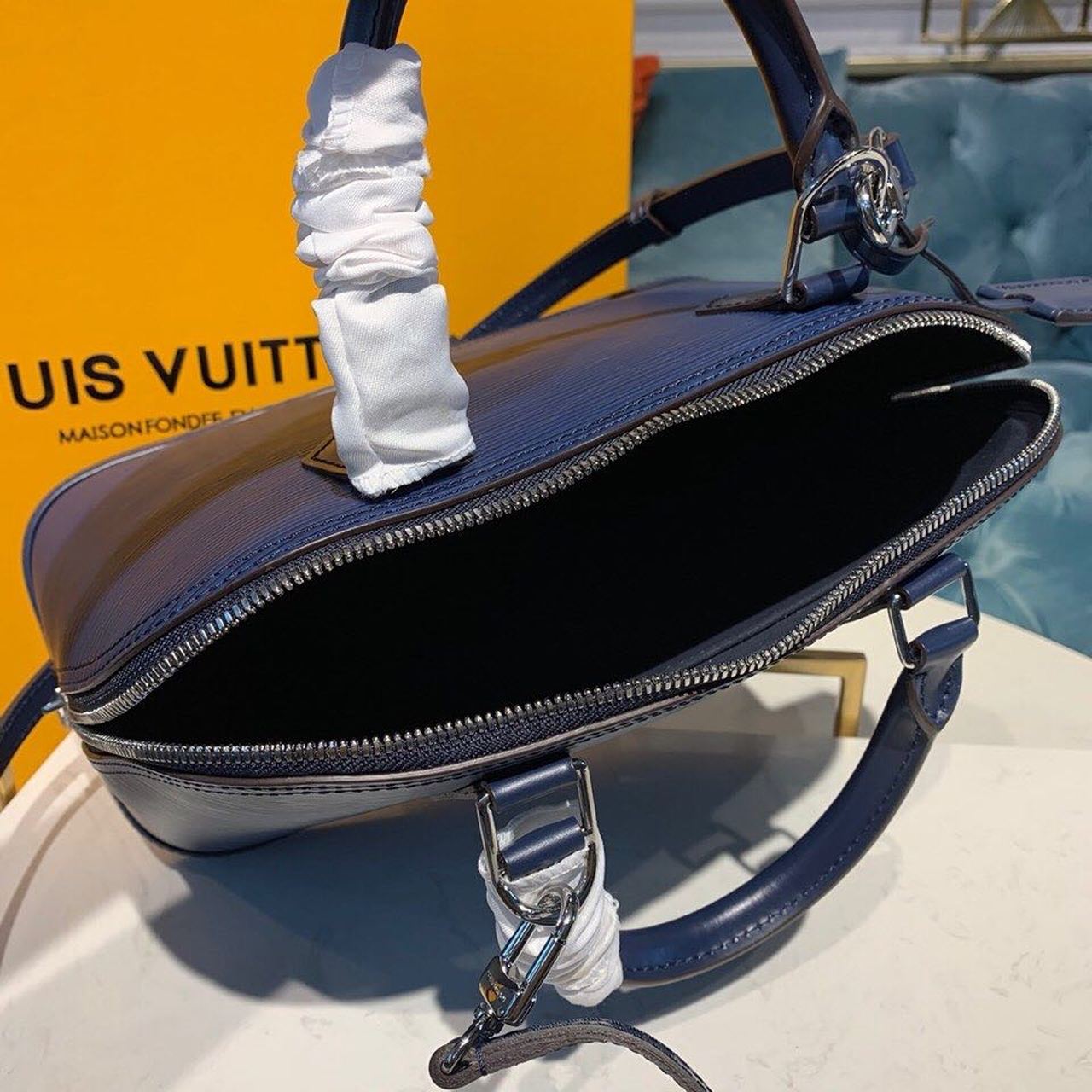 LV Alma PM Epi Navy Blue For Women, Women’s Handbags, Shoulder And Crossbody Bags 12.6in/32cm LV