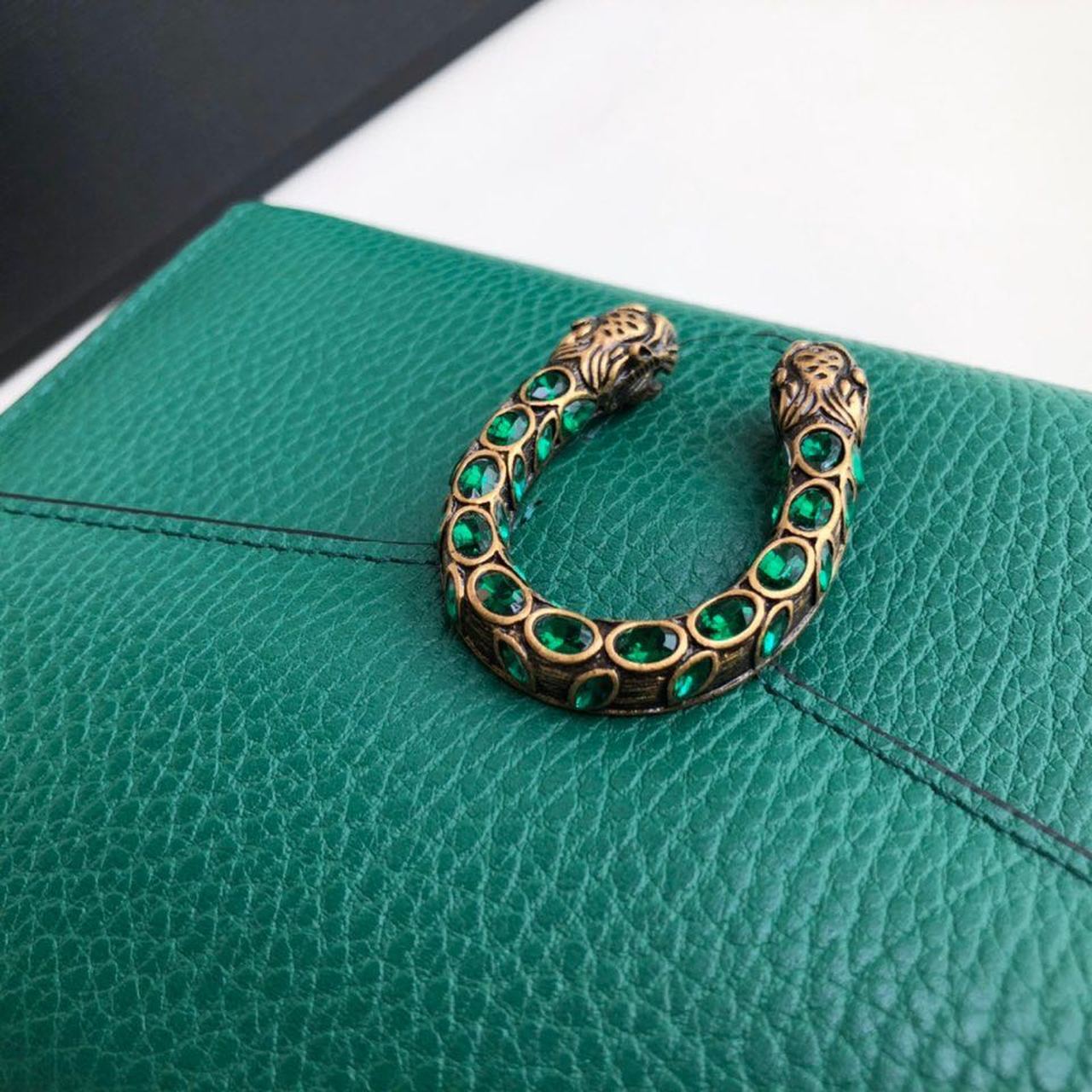 gg Dionysus Mini Chain Bag Emerald Green Metal-Free Tanned For Women 8in/20cm gg 401231 CAOGX 3120