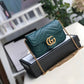 gg Marmont Matelassé Super Mini Bag Green Matelassé Chevron For Women 6.2in/16.5cm gg