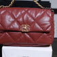 CHL 19 Handbag 26cm Burgundy For Women AS1160