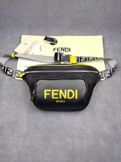 FI Little Monster Belt Bag Black/Yellow/Gray For Men, Men’s Bags 7.9in/20cm FF