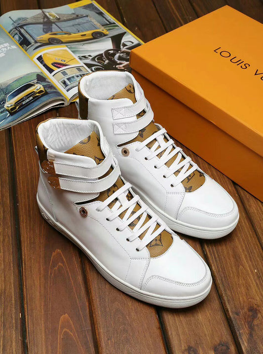 BL - LUV HIgh Top White Brown Sneaker