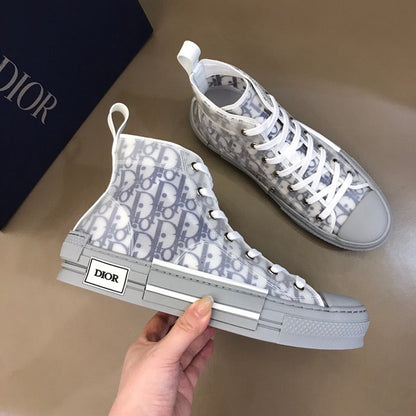 BL - DIR B23 White and Navy HIGH-TOP SNEAKER