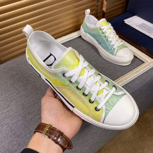 BL - DIR B23 White and Yellow LOW-TOP SNEAKER