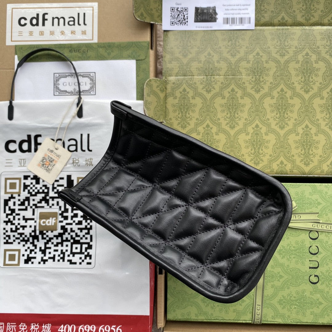 gg Marmont Small Tote Bag Black Matelasses For Women 10.4in/26.5cm gg 681483 UM8BN 1000