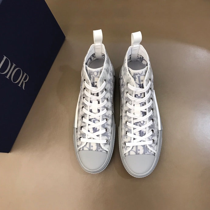 BL - DIR B23 White and Navy HIGH-TOP SNEAKER