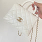 ChanelMini Flap Bag Top Handle White For Women 7.5in/19cm