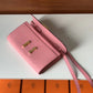 HM Constance Togo Long Wallet 21cm/8.3in Gold Toned Hardware For Women Pink
